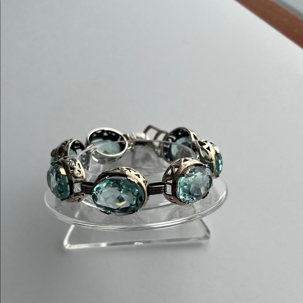 Silpada Sterling Silver and Blue Faceted Glass Bracelet - Picture 10 of 10